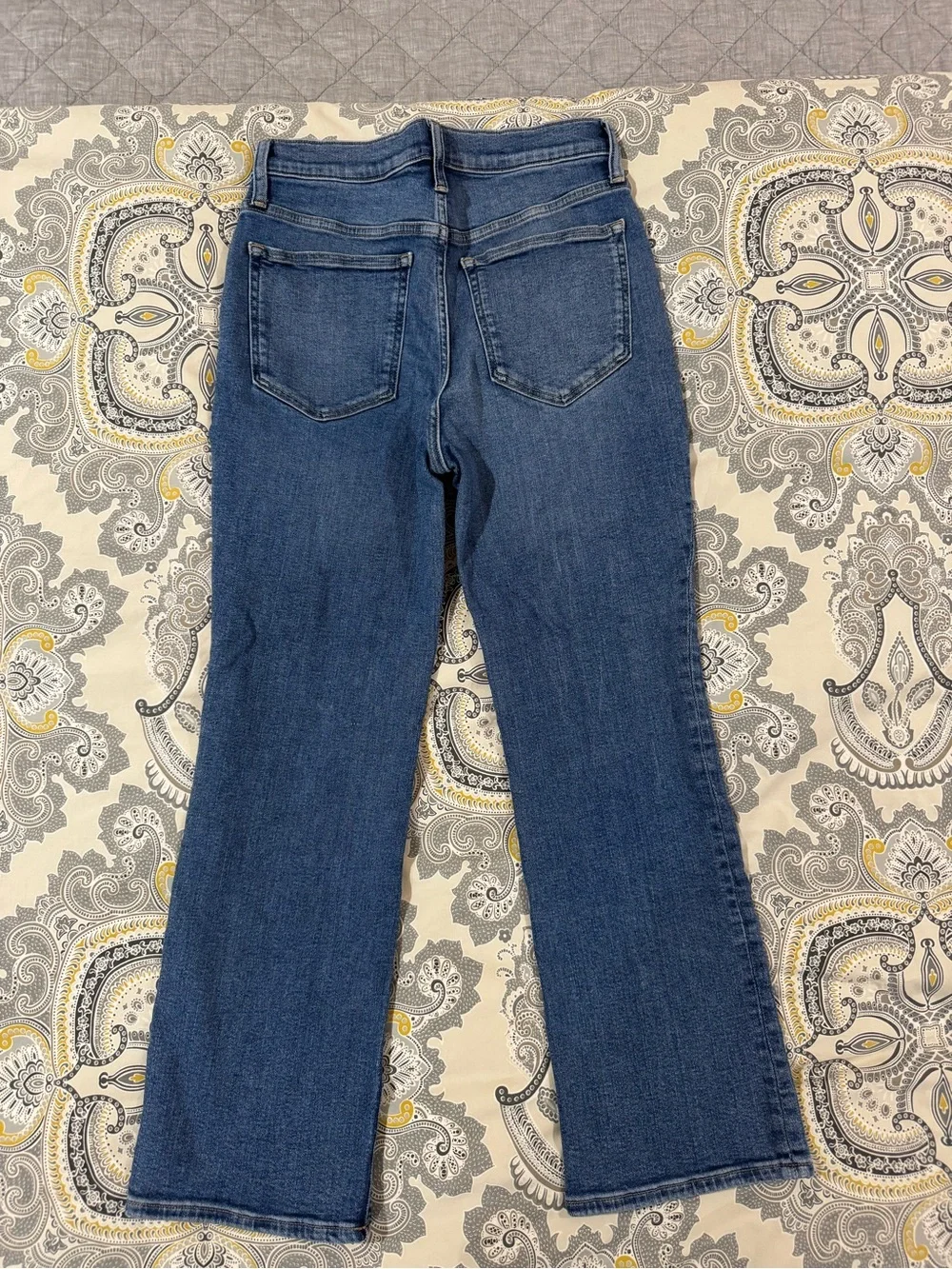 Women Size 27 Cropped J-Crew Mid-Blue Flare Jeans